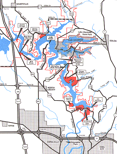Coralville Lake Map
